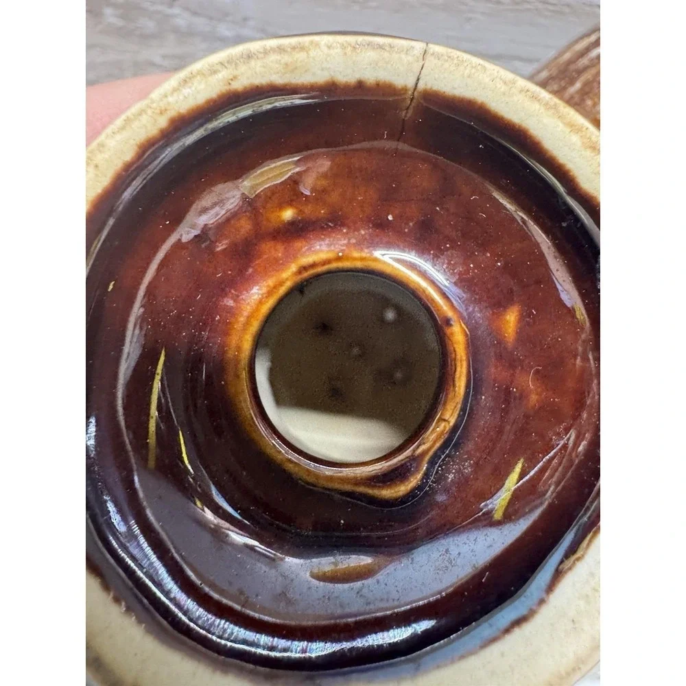 Vintage Hull Pottery Brown Drip Glaze Mushroom Salt & Pepper Shaker Set USA